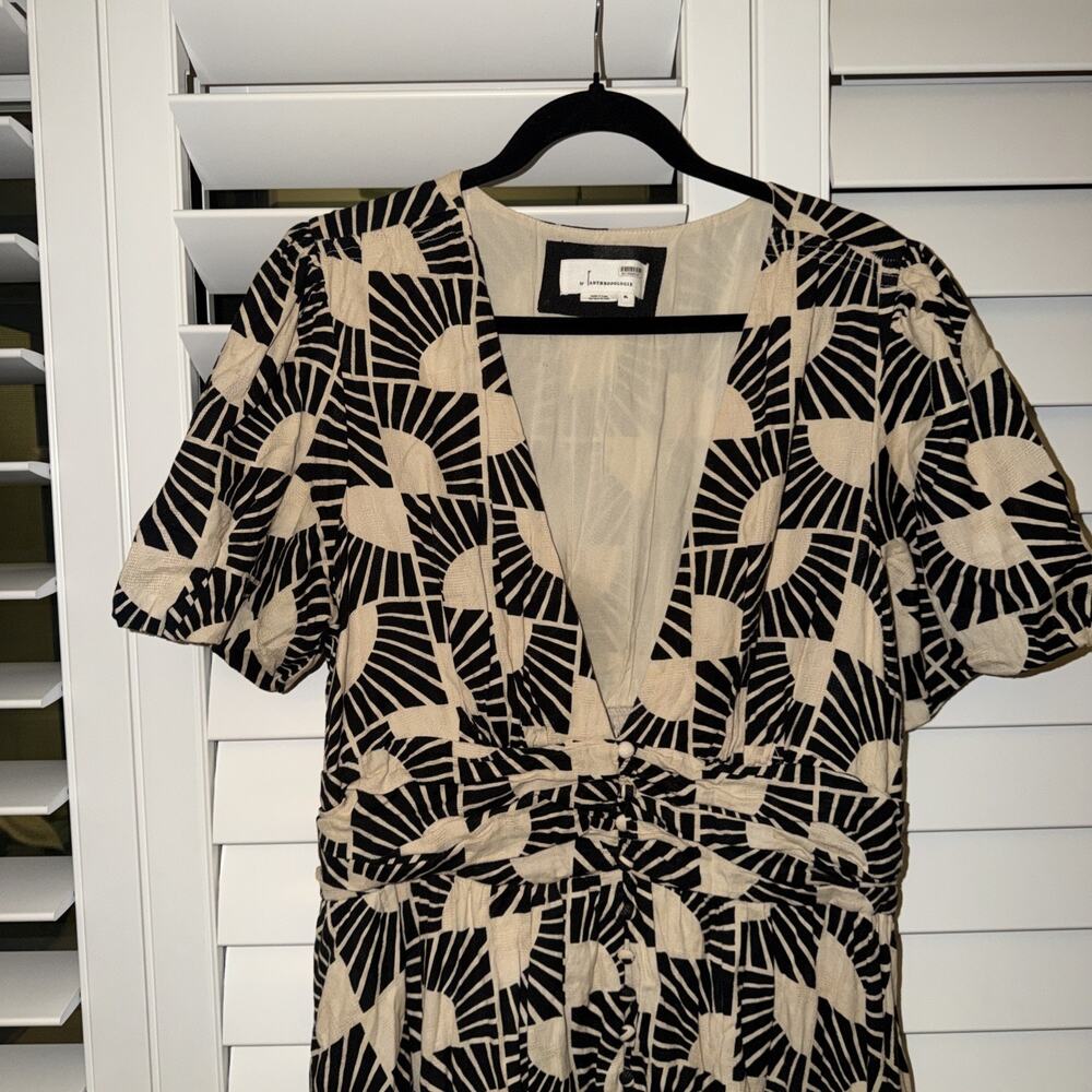 Anthropologie Beige and Black Geometric Maxi Dress - Picture 2 of 10